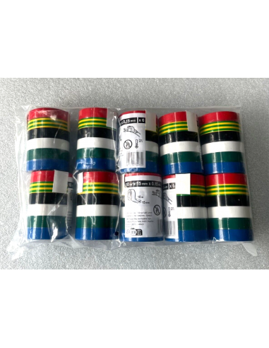 10 x Confezione Nastro Isolante PVC...