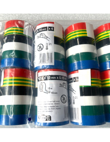 10 x Confezione Nastro Isolante PVC...