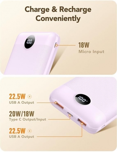 VEGER Power Bank 20000mAh 22.5W...