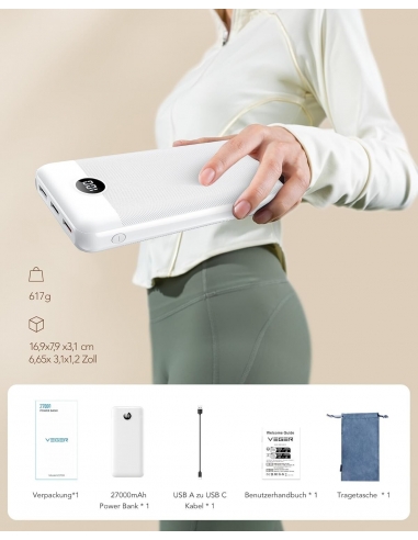VEGER Power Bank 27000mAh 20W...