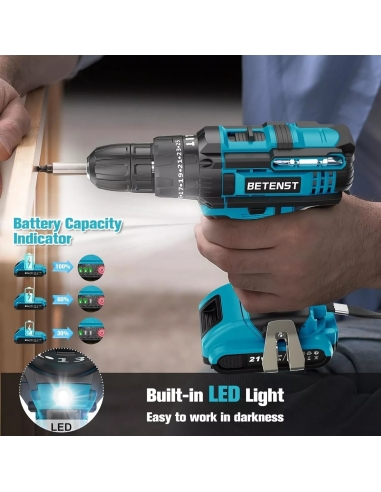 Trapano Avvitatore a Batteria 21V, 2...