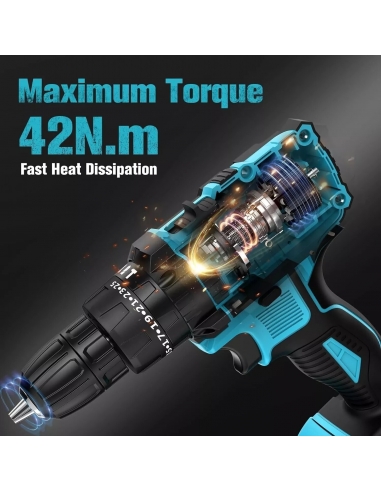 Trapano Avvitatore a Batteria 21V, 2...