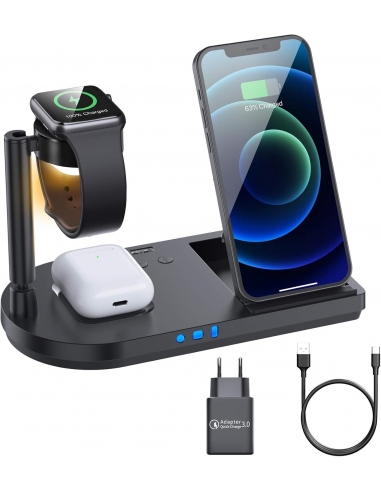 Stazione ricarica Wireless 4 In 1...