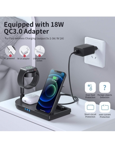 Stazione ricarica Wireless 4 In 1...