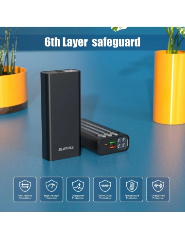Elefull Power Bank 26800Mah Con Cavo...