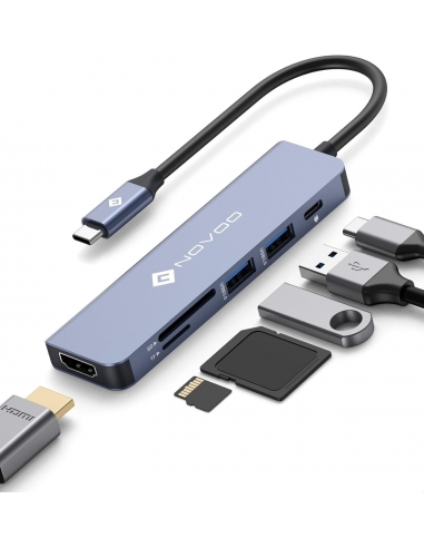 NOVOO R6PD Hub USB C Docking Station...