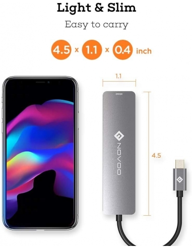 NOVOO R6PD Hub USB C Docking Station...