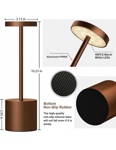 2 X Visdanfo Lampada da tavolo LED...
