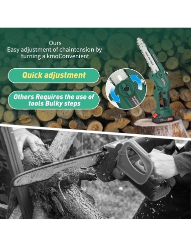 Mini motosega a batteria 6+8" kit...