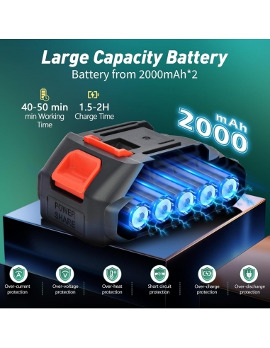 Mini motosega a batteria 6+8" kit...