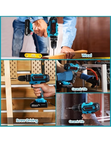 Trapano Avvitatore a batteria 21V, a...