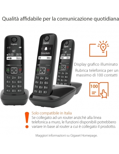 Gigaset AS690 Trio Telefono Cordless...
