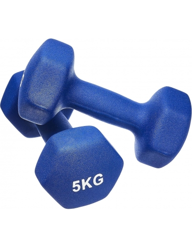 Coppia di manubri da 5kg in neoprene,...