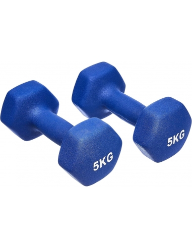 Coppia di manubri da 5kg in neoprene,...
