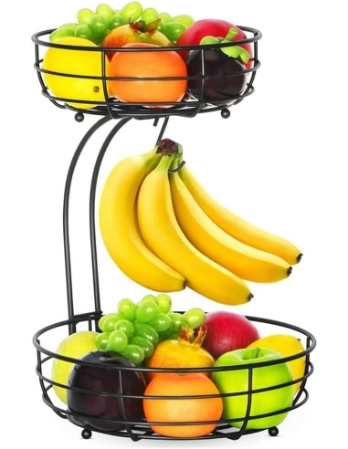 Cesto di frutta a due strati, banane,...