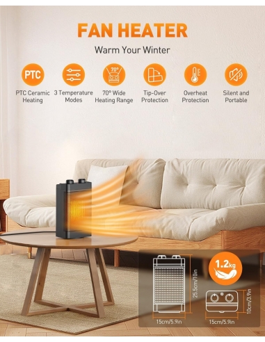 Cnkeeo Stufa Stufetta Elettrica Basso...