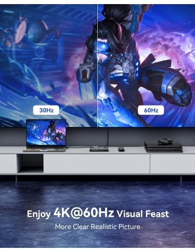 GANA - Router HDMI 3 in 1 out 4K a 60...