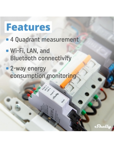 Shelly Pro 3EM (120A) - Misuratore di...