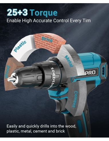 MHPRO Trapano Avvitatore Batteria...