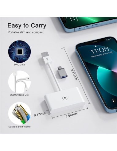 Cavo adattatore CarPlay Wireless per...