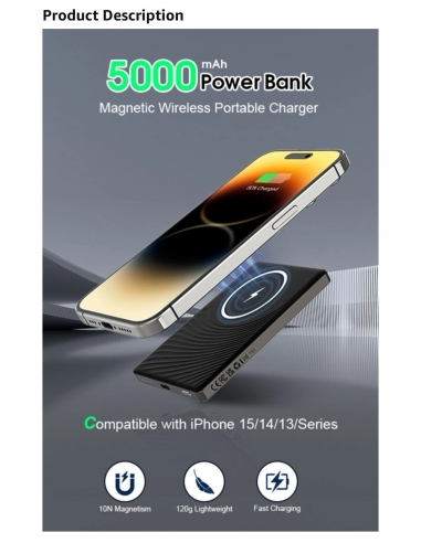 Ntaanoo MP051 Power Bank senza fili...