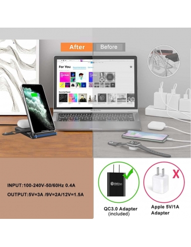 Caricatore Wireless Pieghevole 3 in...