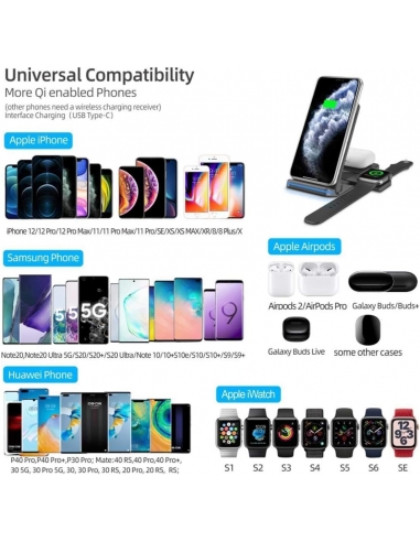 Caricatore Wireless Pieghevole 3 in...