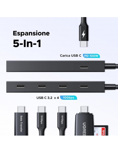 UGREEN 10Gbps Hub USB C 3.2 Gen 2 a 4...