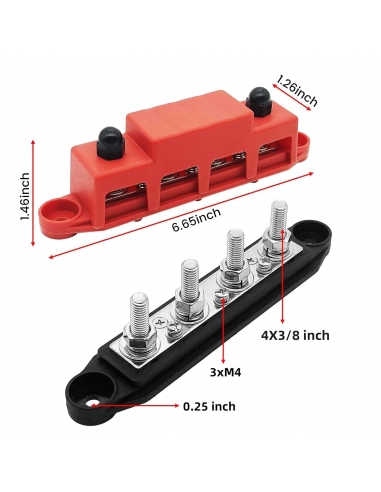 Morsettiere Barra di giunzione 12V -...