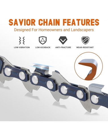 SAVIOR 3 Catene  Motosega 3/8 "LP 1,1...