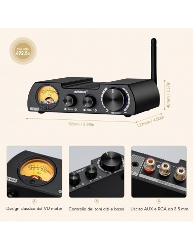 Aiyima A08Pro Bluetooth 5.1 TPA3255...