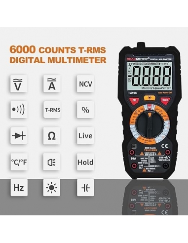 PeakMeter Multimetro digitale 6000...
