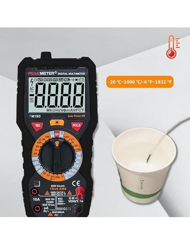 PeakMeter Multimetro digitale 6000...