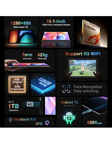 YESTEL T13 Tablet 10" Android 13 12GB...
