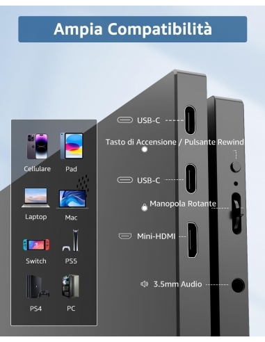 Yodoit ‎PTM15 15,6" Monitor portatile...