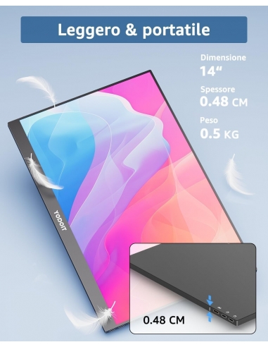 Yodoit PTM14 Monitor portatile...