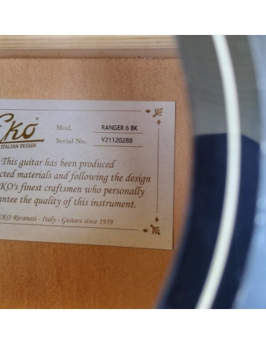 EKO Ranger 6 Black CHITARRA ACUSTICA...
