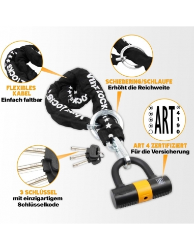 VINZ Catena Antifurto Moto ø11mm |...