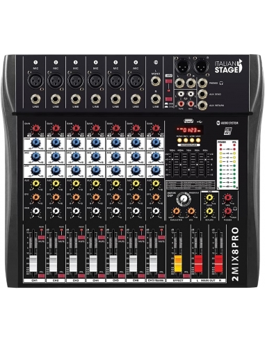 Italian Stage 2MIX8PRO 8 Canali Mixer...