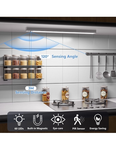 OUILA Led x3 Armadio con sensore di...