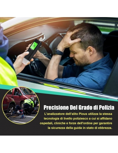 Pious Etilometro Portatile per Alcol...