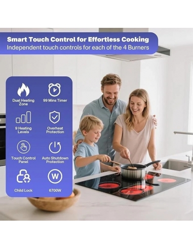 Cooktop Piano cottura in ceramica a 4...