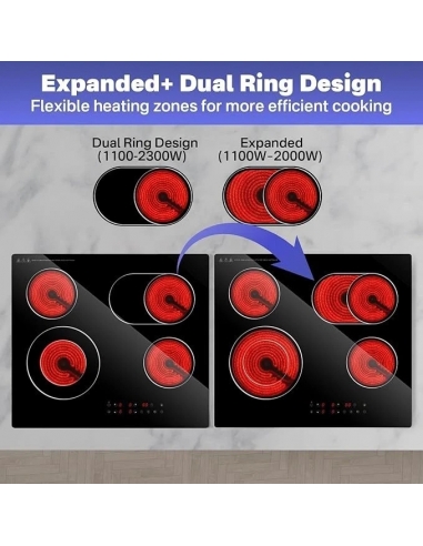 Cooktop Piano cottura in ceramica a 4...