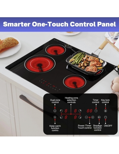 Cooktop Piano cottura in ceramica a 4...