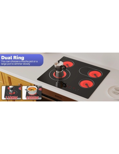 Cooktop Piano cottura in ceramica a 4...