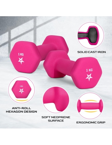 Set di manubri esagonali in neoprene...