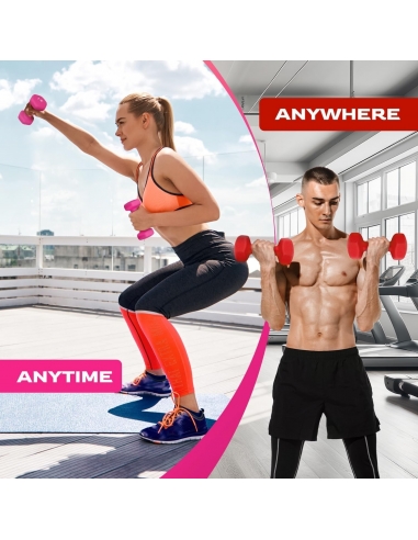 Set di manubri esagonali in neoprene...