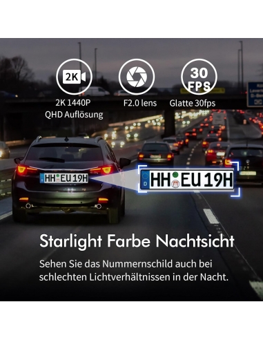 KAWA D6 2K Dash Cam Auto1440P Full...