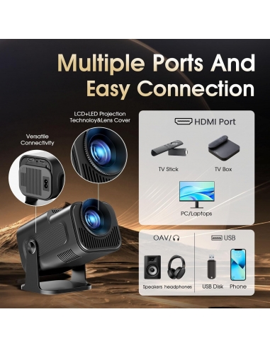 GAIMOO GM300 Proiettore 1920x1080P 4K...