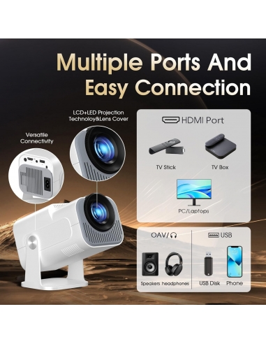 GAIMOO GM300 Proiettore 1920x1080P 4K...